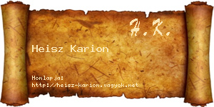 Heisz Karion névjegykártya