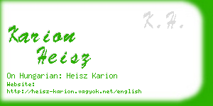 karion heisz business card